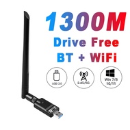 WiFi USB 3.0 adapter 1300mbps dual band 2.4GHz5GHz WiFi network card wireless Bluetooth 5.0 USB receiver for PC desktop laptop}"