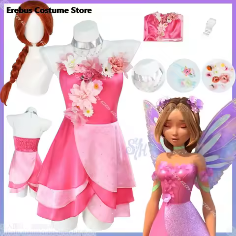 Halloween Flora Cosplay Winn SE9 Club Costume Fairy Pink Lovely Kawaii Witch Flowers Sweet Adult Ani