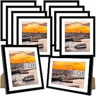 JCJMY 12 Packs 10x12 Picture Frames, Display 8x10 with Mat or 10x12 Without Mat, Gallery Wall Frame 