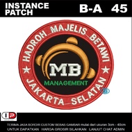 B-A45 SUPER PREMIUM EMBROIDERED EMBLEM PATCH - I PATCH