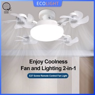 ECOL Drone Blade Ceiling Fan Light 3/4/5 Heads with Remote E27 Invisible Blades 2-in-1 LED Fan Light
