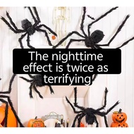 Giant Plush Glowing Spider Halloween Decoration Prop