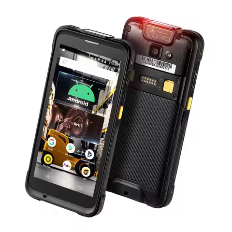 Android Barcode Scanner with Full Screen Rugged PDA Handheld Mobile Computer Android 13 2D Wireless 