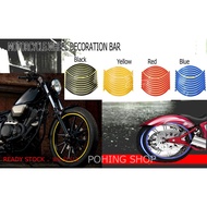 Motorcycle 1 set 17 inch 2 rim sticker lining Tape Sticker Y15 RS150 LC135 Wave Kriss EX5