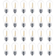 24 Pack 3V LED S14 Replacement Light Bulbs Shatterproof Outdoor Solar String Light Bulbs Warm White