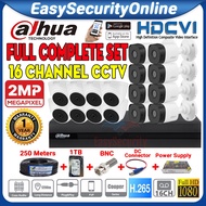 DAHUA 2MP 16-CHANNEL FULL COMPLETE SET HD 1080P CCTV 16CH DVR + Camera + HARD DISK + Power Supply + 