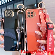 Casing OPPO A93 4g F17 PRO OPPO Reno 4F reno4 F phone case Softcase Electroplated silicone shockproof Protector  Cover new design wristband straps Lanyard for girls WDXGS01