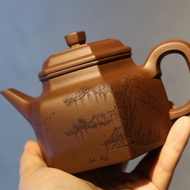 送禮紫砂壺茶壺六方德钟 底槽清 300ml 李爽手工制作 整器磊