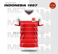 BAJU JERSEY STELAN DAN ATASAN TIMNAS INDONESIA RETRO TAHUN 1997 GRATIS NAMA DAN NO PUNGGUNG