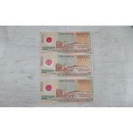 Old one hundred thousand polymer money, ancient 100 thousand money, money 100000 Polymer