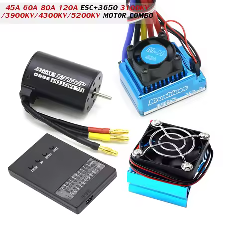 RC Motor 3650 3100KV / 3900KV / 4300KV / 5200KV Brushless Motor & 45A 60A 80A 120A ESC Combo for 1/ 