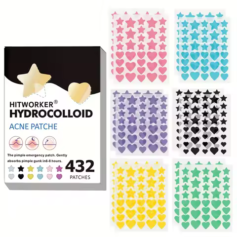 432 Colorful PE Pimple Patches Cute Star Shaped Pimple Cover Sticker Invisible Pimple Cover Removal 