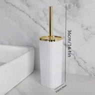 2025 New! 1 Set Electroplated Long Handle Toilet Brush, Thorough Cleaning For Toilet Bowl And Squat 