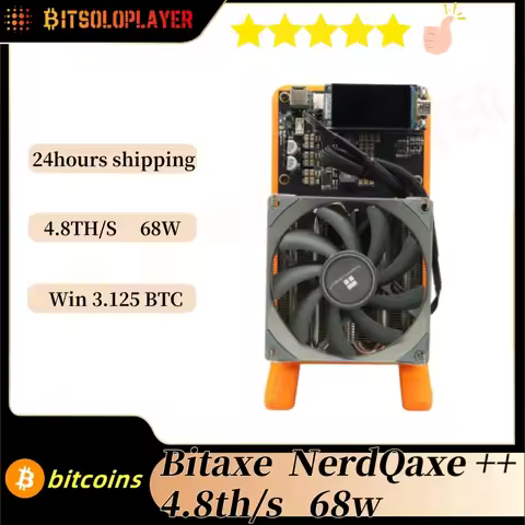 Brand New Bitaxe NerdQaxe++ 4.8TH/s 68w bitcoins Miner 4 pcs BM1370 Asic Chip Solo BTC miner With 12