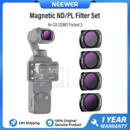 NEEWER ชุดฟิลเตอร์ ND/CPL แบบแม่เหล็ก 4 ชิ้นสำหรับ DJI OSMO Pocket 3 ND8/PL ND16/PL ND32/PL ND64/PL