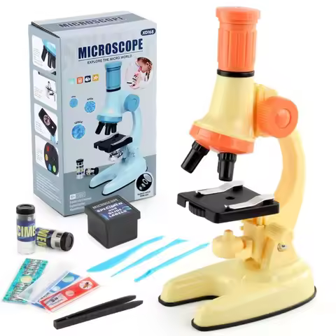 Children's Science Microscope LED High Definition Light Science Experimental Education Toys for Kids