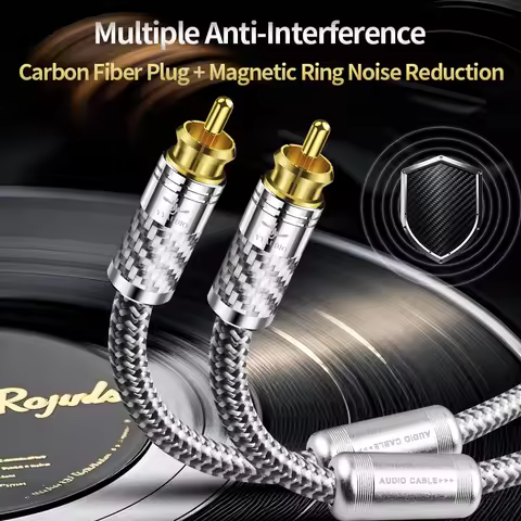 YYAUDIO HIFI Stereo 1 Pair OFC Signal Cable RCA Cable High-performance Premium Audio Signal Line 2RC