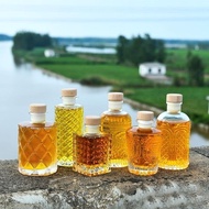 Huajia Wine Bottle White Wine Bottle Juice Bottle Glass Square Wine Bottle Small Square Bottle Medic