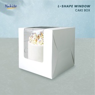 Produk fesyenProduk popularPenghantaran percuma READY STOCK 20PCS --Cake box with window // L-shape // 6 &amp; 8 &amp;10inch