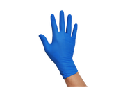 ถุงมือยางไนตราย สีฟ้า ไม่มีแป้ง 100ชิ้น/กล่อง G2