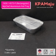 [5sets] 1650 / 4573-P (Rectangular) MyChef Aluminium Foil Tray - Aluminium Foil Tray with Clear Lid,