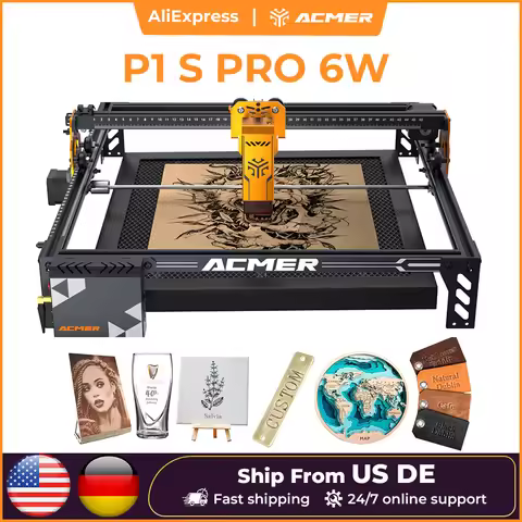 ACMER P1 S Pro Laser Engraver 6W Power Wifi Offline Control DIY Blue Light Laser cutter Woodworking