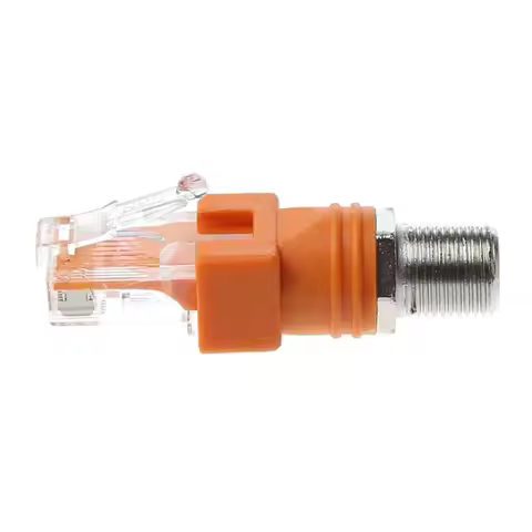 Durable Orange RJ45 To RF Coaxial Coax Cable Connector Computer Cables Converter F Female To RJ45 Ma