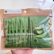 （15片裝）蘆薈倍潤卸妝濕巾｜獨立包裝一次性卸妝棉片｜溫和潔淨眼唇臉通用卸妝巾｜便攜單片裝深層清潔濕巾｜柔潤卸妝濕巾｜出差旅行隨身潔膚濕巾