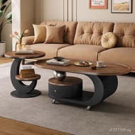 Ancient-style combination living room walnut wood medium-luxury light-modern coffee table, small-siz