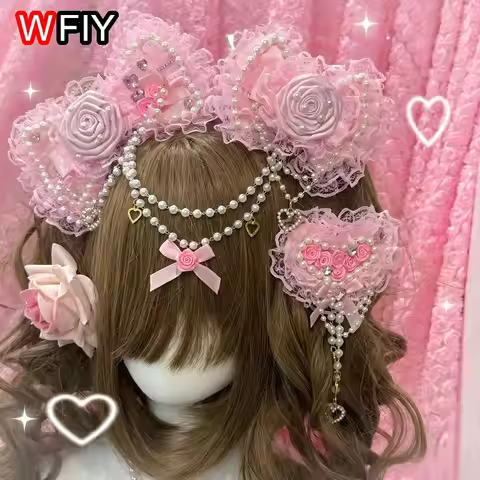 Women Hair Barrettes Hair Accessories Hairgrips Hime Vintage Lolita Bow Hair Clip Mars Style Gal Hea
