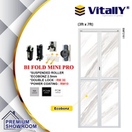(PRE-ORDER) VITALLY Mini Pro Bi-Fold Aluminium Door / kitchen Door / Toilet Door / Pintu Bilik Air (3ft x 7ft or below)