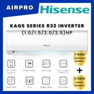 [HISENSE] KAGS SERIES R32 INVERTER 1HP/1.5HP/2.0HP/2.5HP AI10KAGS/AI13KAGS/AI20KAGS/AI25KAGS