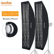 Godox 2Pcs 12inch*47inch 30x120cm Bowens Mount Honeycomb Grid Strip Square Soft Box for Photography