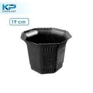 MERAH SHANGHAI FLOWER POT 19CM BLACK BRICK RED