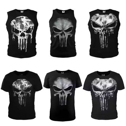 NEW Punisher Rashgard Running Shirt Men T-shirt Long Sleeve Compression Shirts Gym T-shirt Fitness S