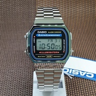 Casio A168WA-1W Digital Alarm Men,s Silver Stainless Steel Watch