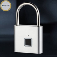 ziyunshan Smart Fingerprint Padlock Waterproof Biometric Fingerprint Keyless Door Lock USB Rechargeable Security Padlock For House Unlock sg