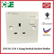 UMS 2913A SP2913A 13A 1 Gang Switch Socket Outlet, Sirim Approved