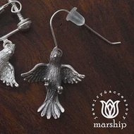 日本銀飾品牌 Marship 鸚鵡耳環 展翅飛翔款 925純銀 古董銀款 針式耳環古董銀 (單支販售)古董銀