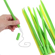 QTWIX ปากกาหญ้าใบปากการูปกิ่งไม้อุปกรณ์นักเรียนโรงเรียนสีดำขนาด0.5มม. ปากกาหญ้าสีเขียวปากกาหญ้าปากกาเจลใบไม้สีเขียว5ชิ้น