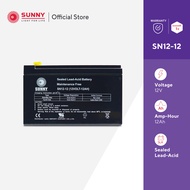 SUNNY เเบตเตอรี่เเห้ง SLA 12V 12Ah รุ่น SN12-12 Battery Sealed Lead Acid เหมาะสำหรับไฟสำรองฉุกเฉิน/U