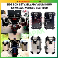 SIDE BOX SET (38L) ADV KAWASAKI VERSYS 650 / VERSYS 1000 (15'-24')- BLACK / SILVER