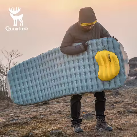 Qunature Outdoor Camping Inflatable Mattress Sleeping Pad Ultralight Hiking Waterproof Picnic Pad Fo