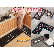 【Ready Stock】Carpet Home | 2in1 Kitchen Carpet Karpet dapur 120x40cm Water Absorption Anti Slip Tile