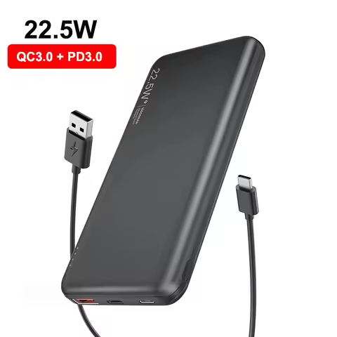 Power Bank 10000mAh 22.5W QC PD 3.0 Fast Charging Portable Charger External Battery for Xiaomi iPhon