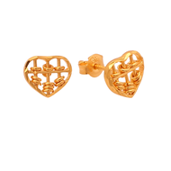 TAKA Jewellery 916 Gold Earrings Heart Abacus