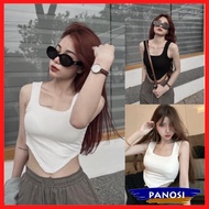 PANOSI large strap crop top in beautiful stretch fabric - A789