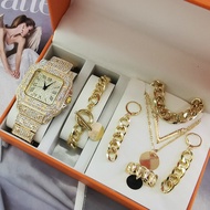 Ladies Watch 5 sets Women's Watch Jewelry Set of 5 Quartz Watch Gift Set Watch Minyuan
