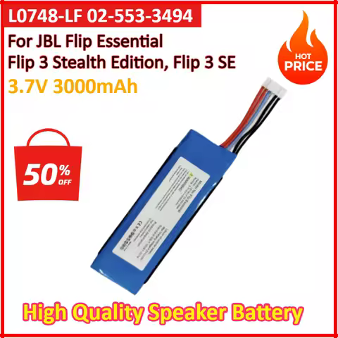 3.7V 3000mAh New High Quality Speaker Battery L0748-LF, 02-553-3494 for JBL Flip Essential, Flip 3 S
