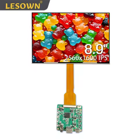 LESOWN 2.5K QHD LCD Screen 8.9 inch USB C HDMI 1200:1 MIPI 4LANE 2560x1600 IPS Widescreen Extender D